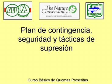 Plan de contingencia, seguridad y tcticas de supresin