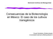 Consecuencias de la Biotecnolog