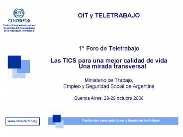 OIT y TELETRABAJO