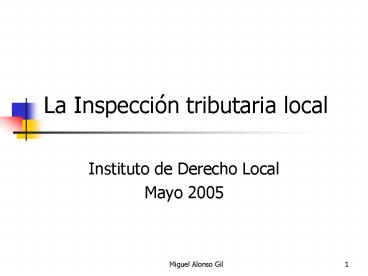 La Inspeccin tributaria local