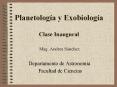 Planetologa y Exobiologa Clase Inaugural PowerPoint PPT Presentation
