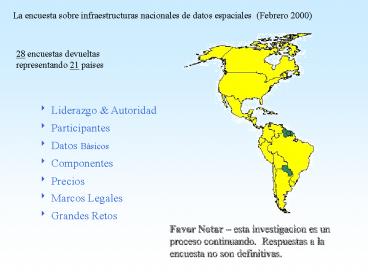 La encuesta sobre infraestructuras nacionales de datos espaciales (Febrero 2000)