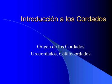 Introduccin a los Cordados