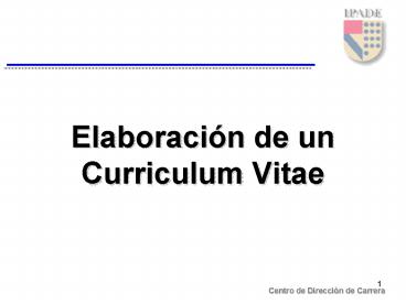Elaboracin de un Curriculum Vitae