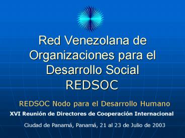 Red Venezolana de Organizaciones para el Desarrollo Social