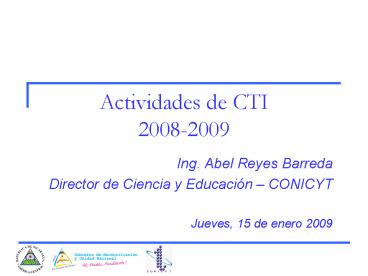 Actividades de CTI 20082009