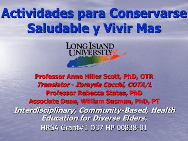 Actividades para Conservarse Saludable y Vivir Mas