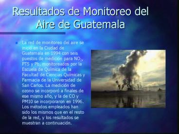 Resultados de Monitoreo del Aire de Guatemala