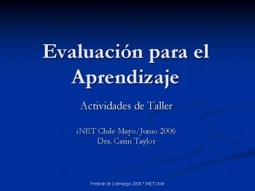 Evaluacin para el Aprendizaje