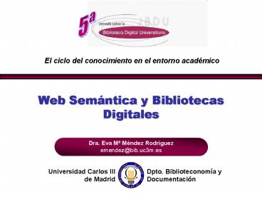 Web Semntica y Bibliotecas Digitales
