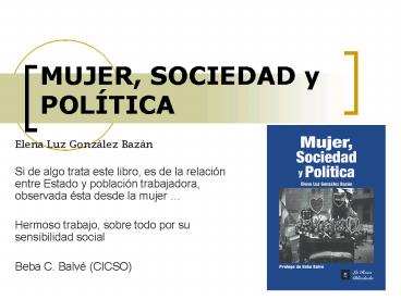 MUJER, SOCIEDAD y POLTICA