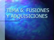 TEMA 6: FUSIONES Y ADQUISICIONES