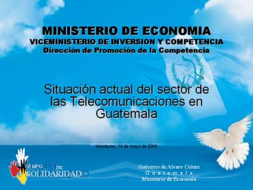 MINISTERIO DE ECONOMIA VICEMINISTERIO DE INVERSION Y COMPETENCIA Direcci