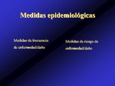 Medidas epidemiolgicas