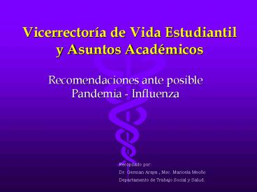 Vicerrectora de Vida Estudiantil y Asuntos Acadmicos