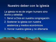 Nuestro deber con la iglesia