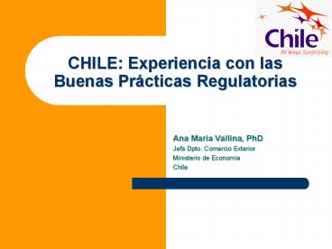 CHILE: Experiencia con las Buenas Pr