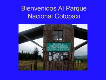 Bienvenidos Al Parque Nacional Cotopaxi
