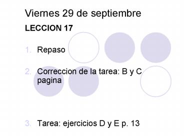 Viernes 29 de septiembre