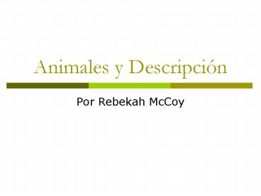 Animales y Descripcin
