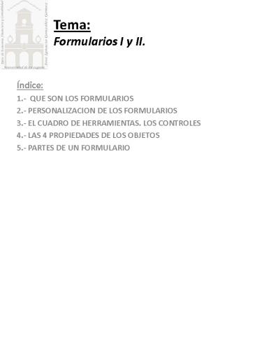 Tema: Formularios I y II.