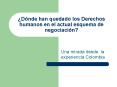 Dnde han quedado los Derechos humanos en el actual esquema de negociacin PowerPoint PPT Presentation