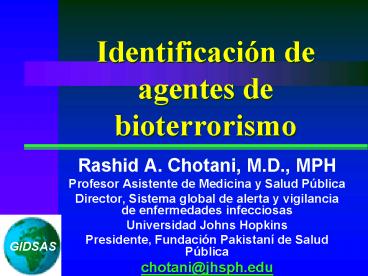 Identificacin de agentes de bioterrorismo