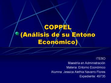 COPPEL Anlisis de su Entono Econmico