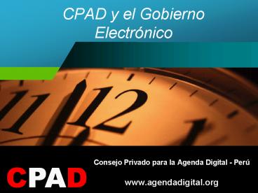 CPAD y el Gobierno Electrnico