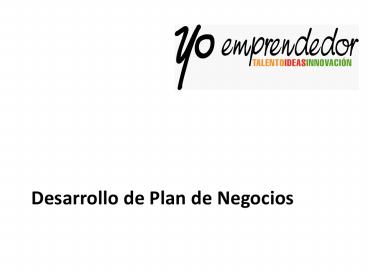 Desarrollo de Plan de Negocios