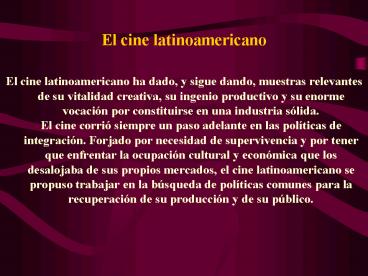 El cine latinoamericano