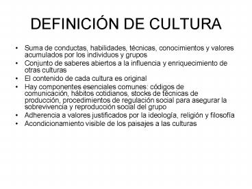 DEFINICIN DE CULTURA