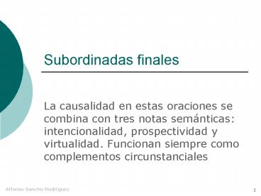 Subordinadas finales
