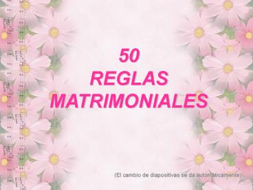 Cincuenta reglas matrimoniales
