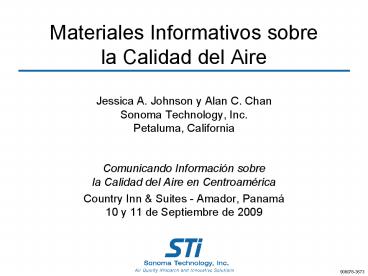 Materiales Informativos sobre la Calidad del Aire