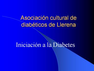 Asociacin cultural de diabticos de Llerena