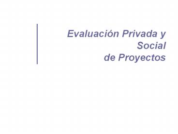 Evaluacin Privada y Social de Proyectos