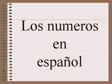 Los numeros en espaol