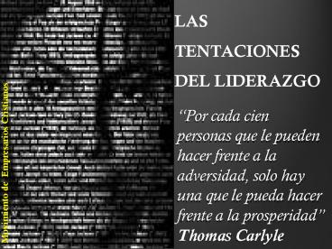 LAS TENTACIONES DE UN LIDER