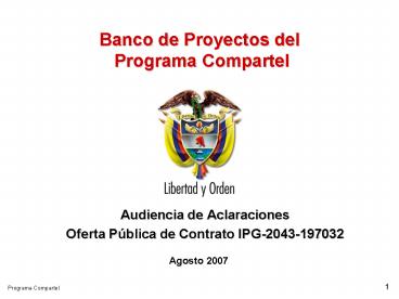Banco de Proyectos del Programa Compartel