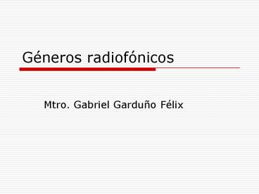 Gneros radiofnicos