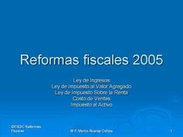 Reformas fiscales 2005