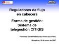 Reguladores de flujo en cabecera Forma de gestin: Sistema de telegestin CITIGIS PowerPoint PPT Presentation