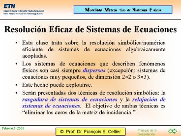 Resolucin Eficaz de Sistemas de Ecuaciones
