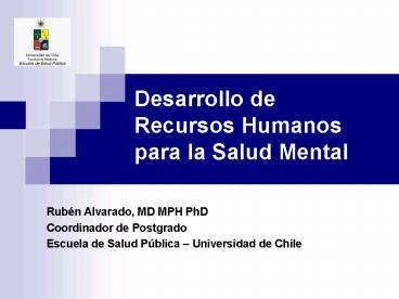 Desarrollo de Recursos Humanos para la Salud Mental