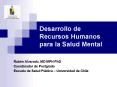 Desarrollo de Recursos Humanos para la Salud Mental PowerPoint PPT Presentation