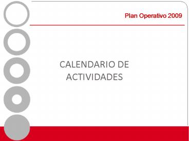 CALENDARIO DE ACTIVIDADES