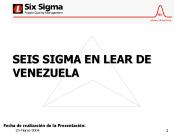 SEIS SIGMA EN LEAR DE VENEZUELA