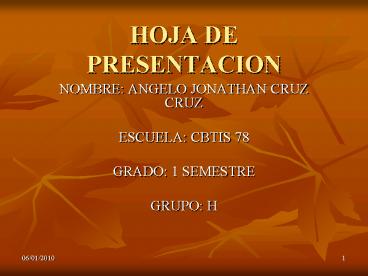 HOJA DE PRESENTACION