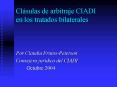 Clsulas de arbitraje CIADI en los tratados bilaterales PowerPoint PPT Presentation